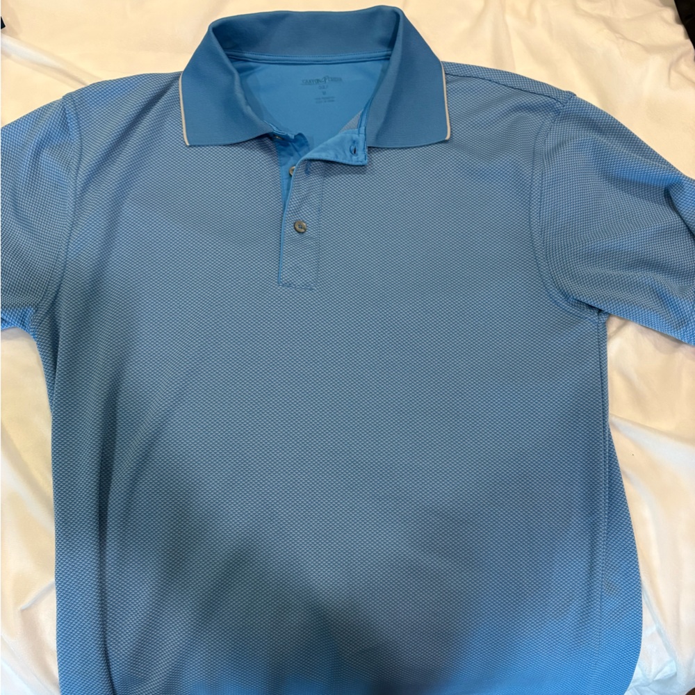 Light Blue Polo with White Piping